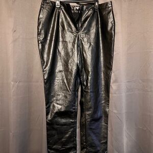 Missguided Plus Shiny Black Trousers
